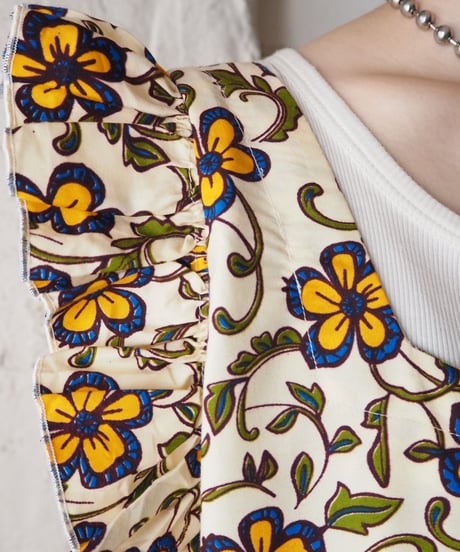 African Batik Flower Pattern Dress LYEBL