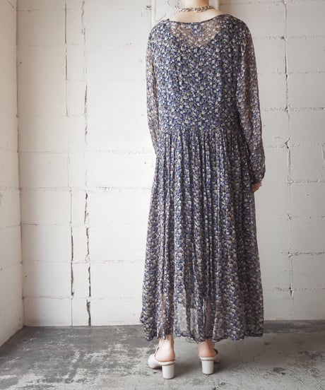 Sheer Flower Layered Dress NV