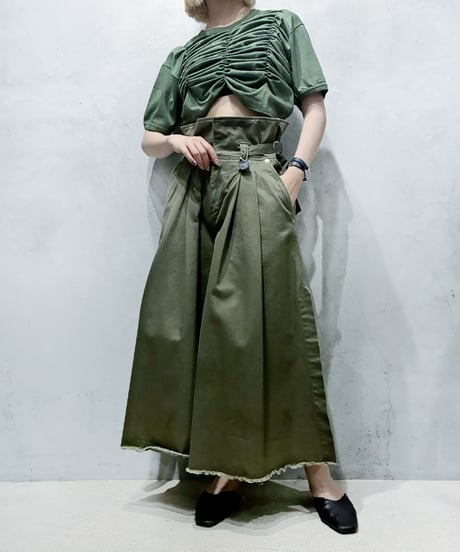 DIESEL Side Slit Wide Tuck Pants KA