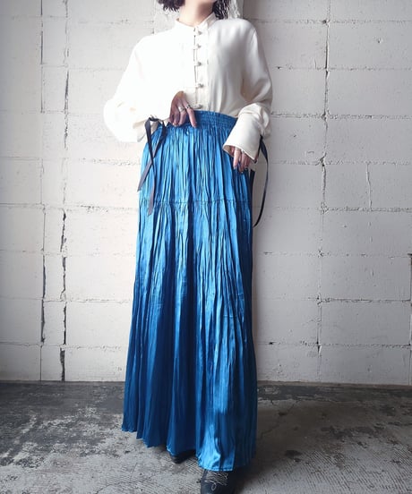 Satin Pleated Skirt BL