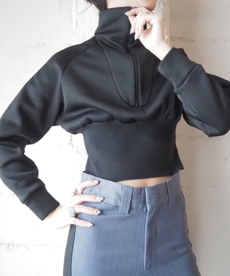 Half Zip Short Sweat BK