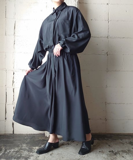 Dropped Shoulder Shirt Dress BK