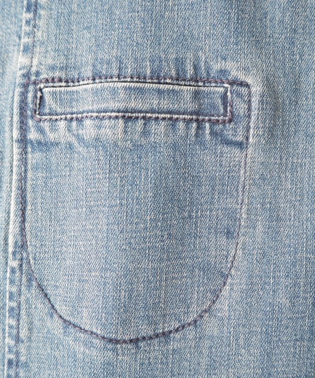 Sleeveless Back Paint Denim Dress BLWH