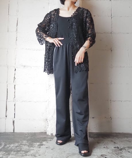 Tape Embroidery Sheer Blouse BK