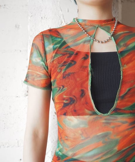 Sheer Marble Pattern Dress ORGN