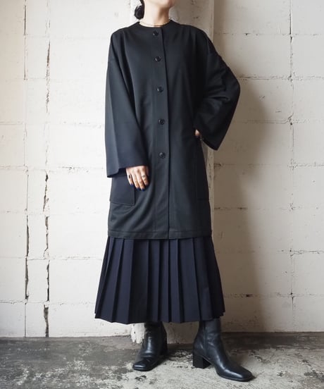 Collarless  Long  Jacket BK