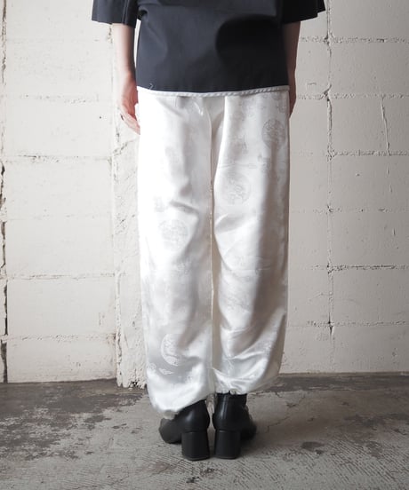 Dragon Pattern Wide Satin Pants WH