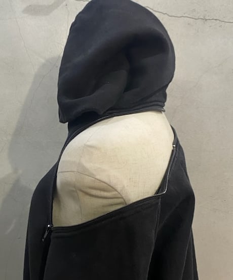 Shoulder Zip Hoodie BK