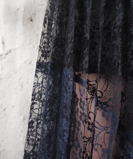 Bicolor Lace Easy Skirt BK NV