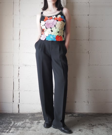 Josnph A. Sequin Flower Knit Camisole BK
