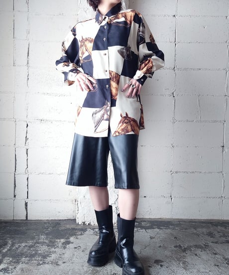 Horse×Block Check Shirt BKWH