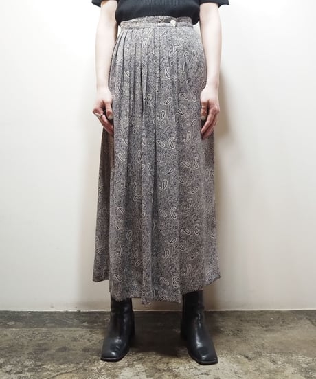 Paisley Tuck Wrap Skirt NVWH