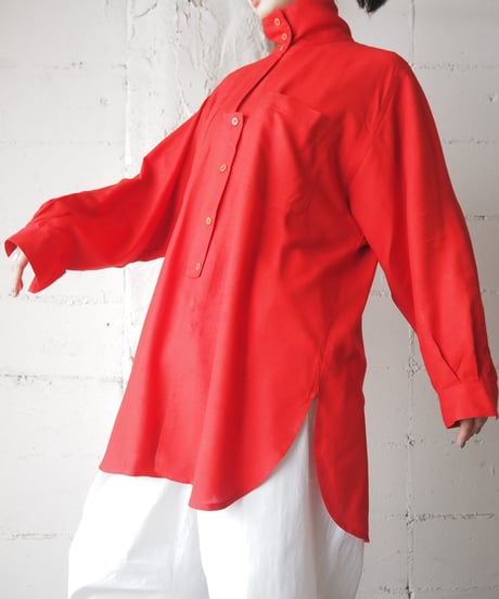 Stand Collar Rayon Shirt RE