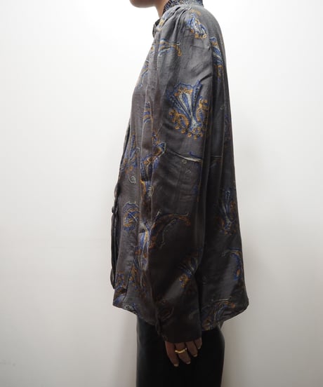Shirring Collar Paisley Blouse KAGR