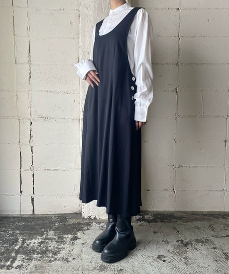 impressions Side Button Jumper Skirt BK