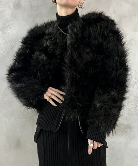 Fake Fur Short Jacket BK