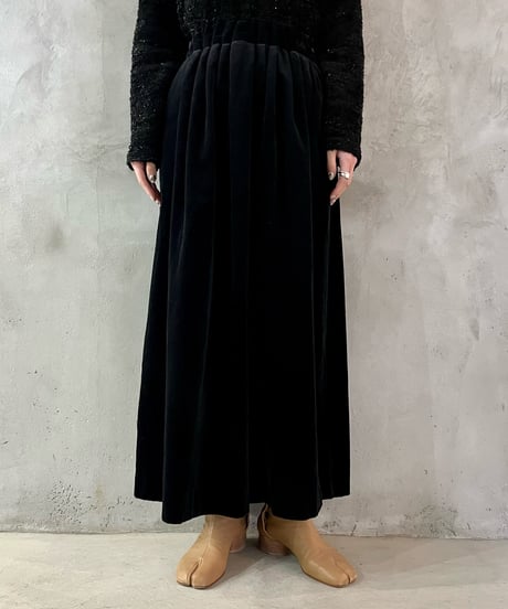 Velour Flared Skirt BK