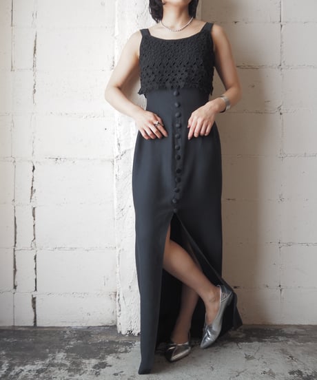 Lace Layered Camisole Dress BK