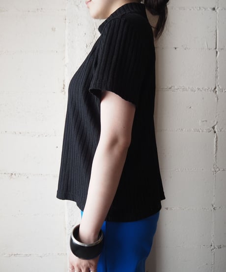 1980's Mock Neck Lib Knit  BK