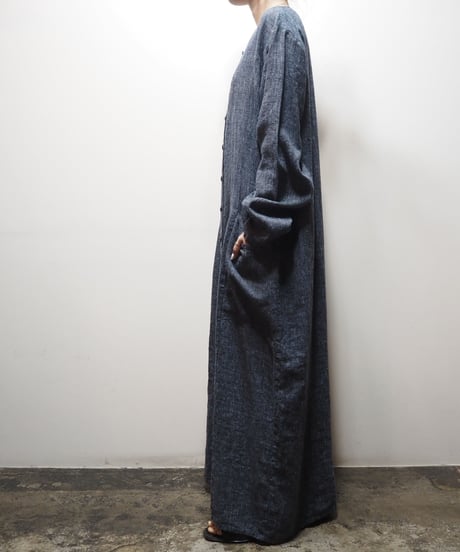 FLAX Collarless Linen Dress BK