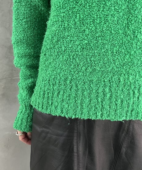1970's Vneck Hem Rib Knit GN