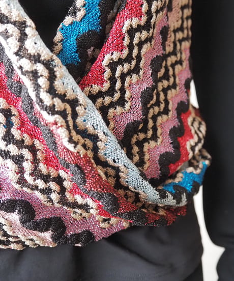 MISSONI Zig Zag Knit Layered Cutsewn BK PI