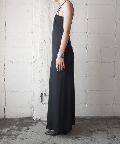 Strap Design Slit Camisole Dress BK