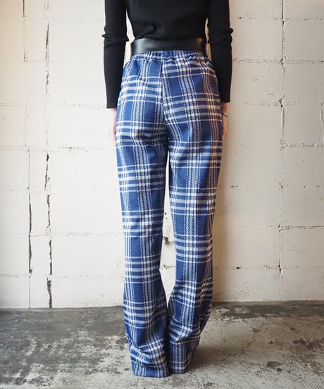 Check Flared Easy Pants BLWH