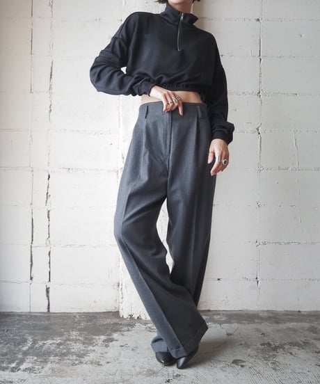 Half Zip Short Rib Knit BK
