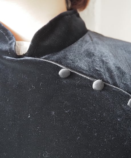 Short Sleeve Velour China Shirts BK