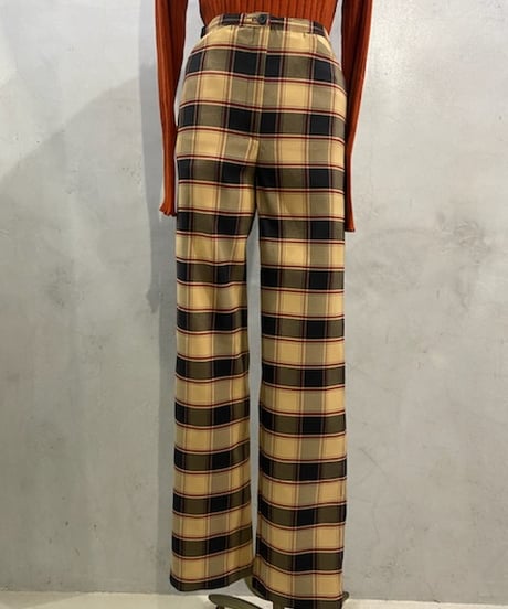 Check Pattern Straight Pants BE BK