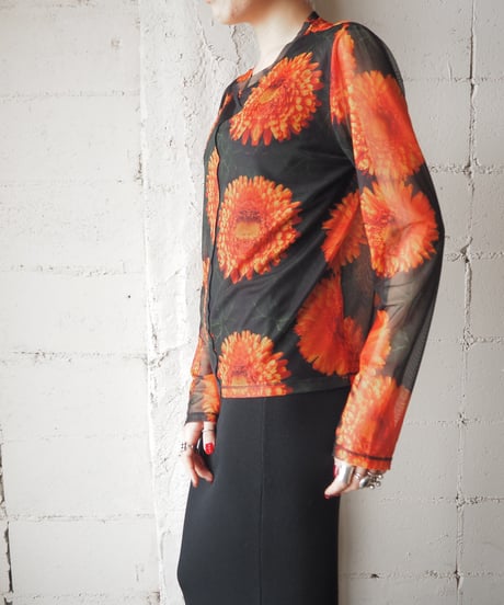 Flower Pattern Sheer Cut Sewn BKOR
