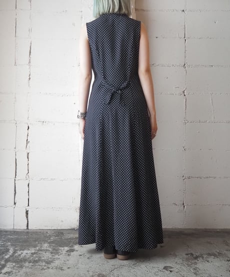 Sleeveless Dot Dress BK