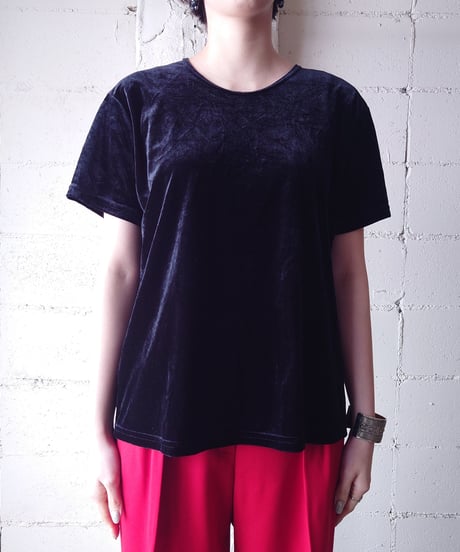 Crew Neck Velour Tee BK