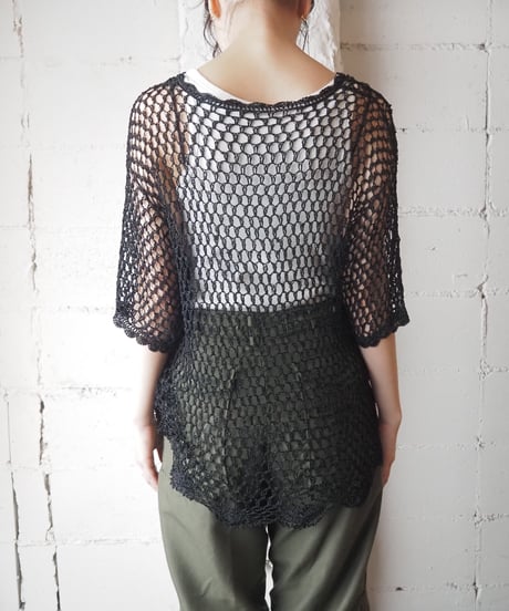 Crochet Half Sleeve Cardigan BK