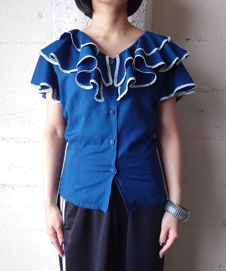 1970's Frill Collar Lace Blouse BL