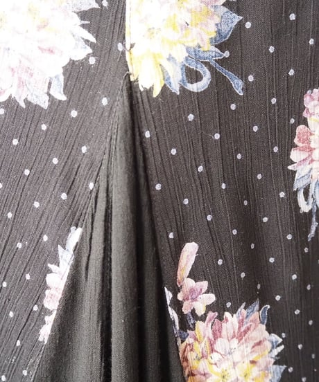 Flower Pattern Docking Design Dress BK