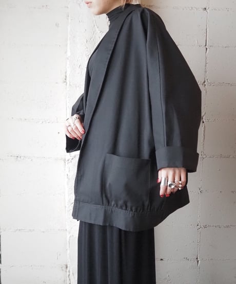 Wide Silhouette Shawl Collar Jacket BK