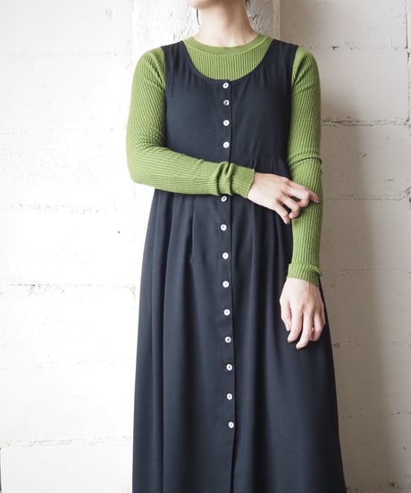 Front Button Jumper Skirt BK