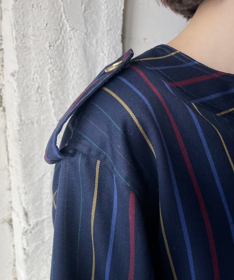 alessandrini Stripe Open Design Pullover NVRE