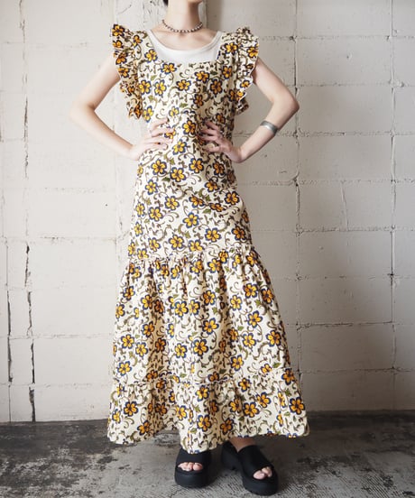African Batik Flower Pattern Dress LYEBL