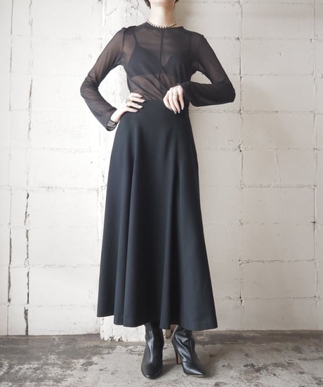 Wool Flared Skirt BK