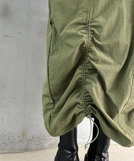 Side Gather Nylon Skirt KA