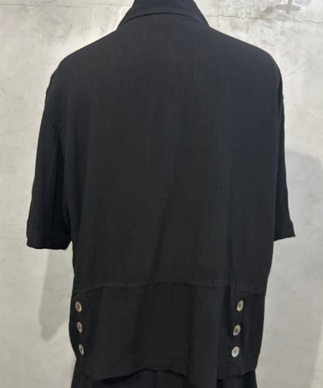 CLIO Short Sleeve Shell Button Shirt BK