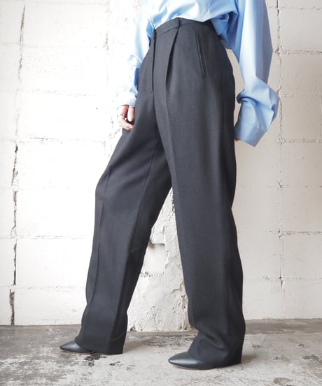 LAUREN Wool Tuck Pants BK