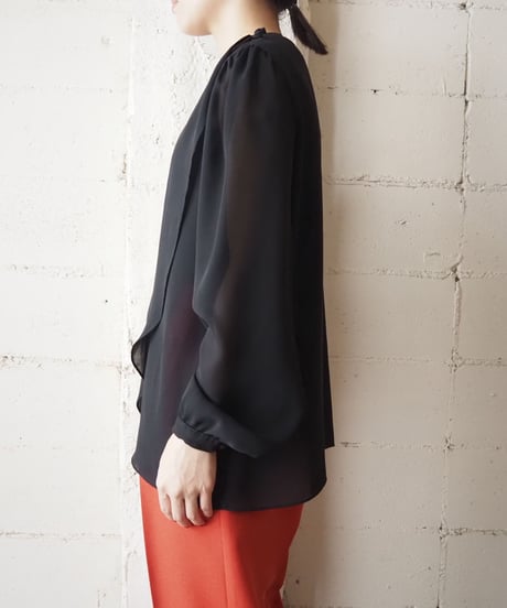 1970's Collarless Design Blouse  BK