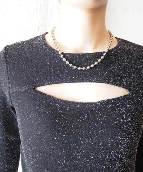 Front Slashed Glitter Cutsewn BKSV