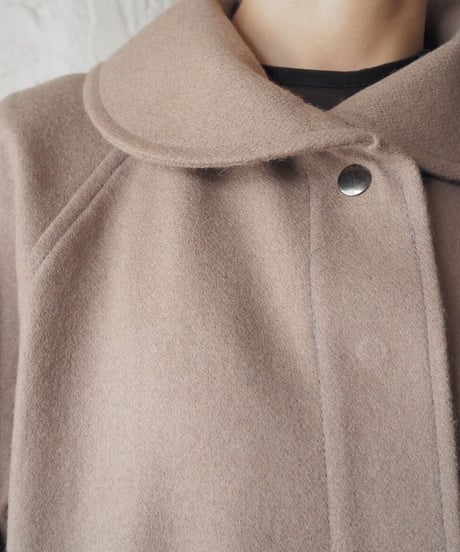 Round Collar Wool Long Coat BE