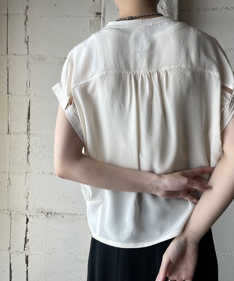 Front Drape French Sleeve Blouse IV