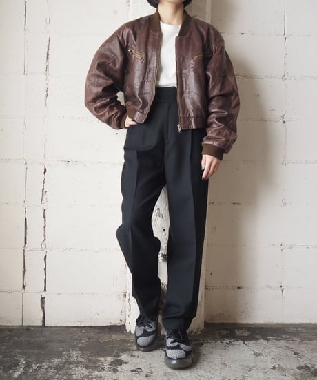 Short Rib Leather Jacket BR
